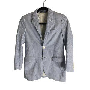 POLO by RALPH LAUREN Boys Seersucker Blue/White Blazer sz. 10